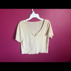 Beige ROMWE crop top